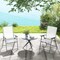 Costway 4pcs Patio Folding Portable Dining Chairs Metal Frame Armrests Garden Black/Grey/White